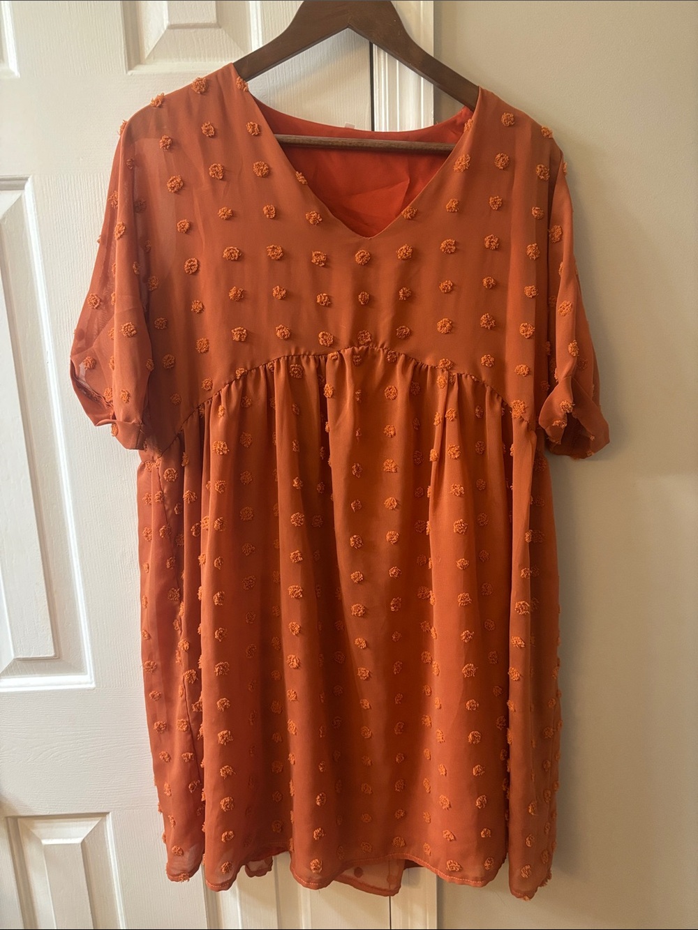 Women's Auburn V-Neck Textured Babydoll Dress